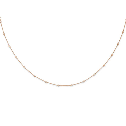14K Rose Gold True Origin 3/8 Carat Lab Grown Diamond Vs+ F+ Sixteen Station 16 Inch Necklace