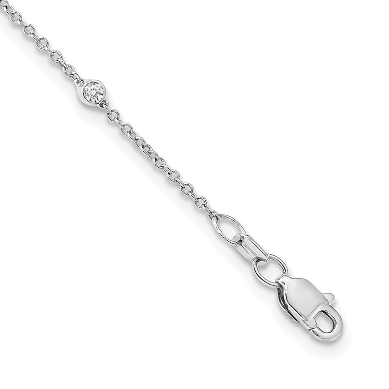 14K White Gold True Origin 1/2 Carat Lab Grown Diamond Vs+ F+ Eighteen Station 18 Inch Necklace