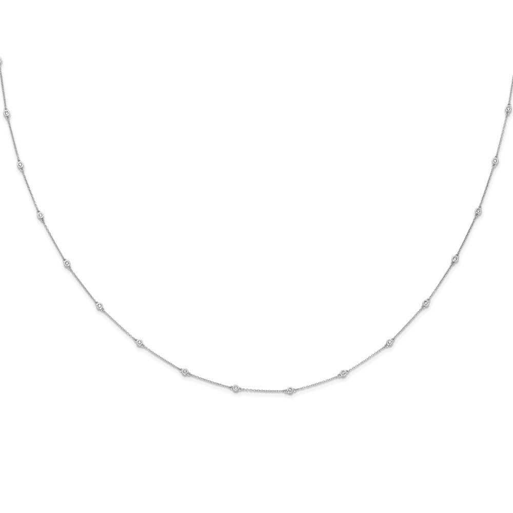14K White Gold True Origin 1/2 Carat Lab Grown Diamond Vs+ F+ Twenty Station 20 Inch Necklace