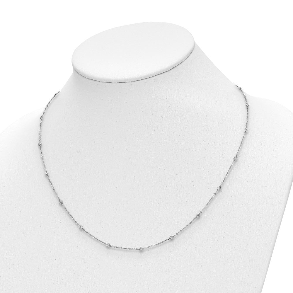 14K White Gold True Origin 1/2 Carat Lab Grown Diamond Vs+ F+ Twenty Station 20 Inch Necklace