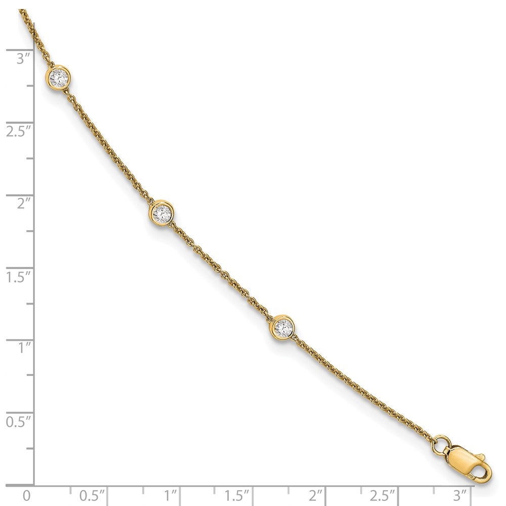 14K Yellow White or Rose Gold 1/6 Ct. Lab Grown Diamond VS/SI D E F 7 Tennis Stations Bracelet