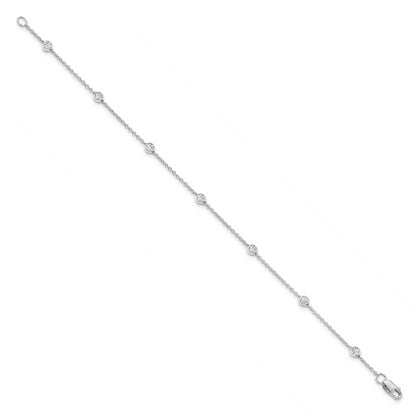 14K White Gold True Origin 1/2 Carat Lab Grown Diamond Vs+ F+ Eight Station 8 Inch Bracelet