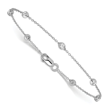 14K White Gold True Origin 1/2 Carat Lab Grown Diamond Vs+ F+ Eight Station 8 Inch Bracelet