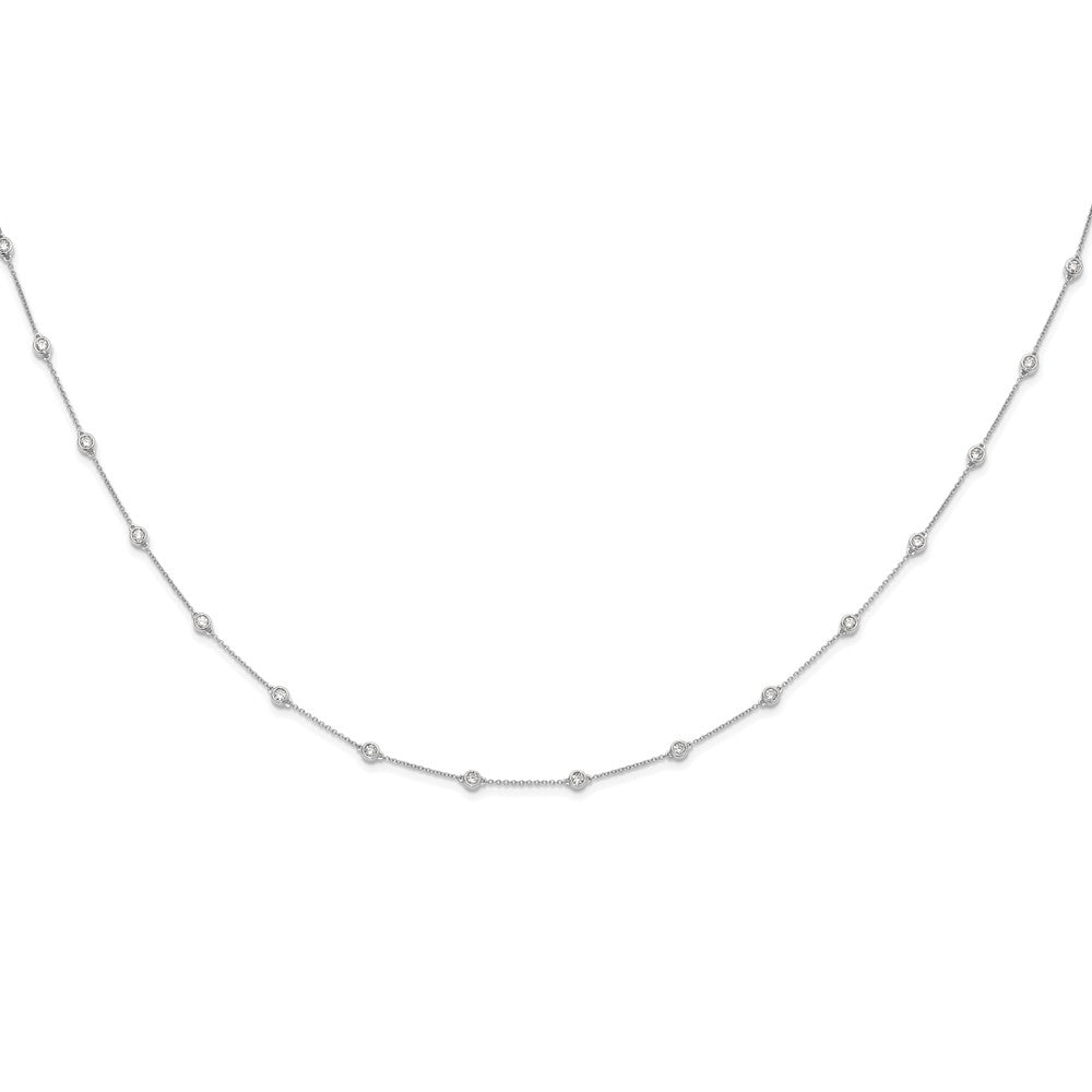 14K White Gold True Origin 1 Carat Lab Grown Diamond Vs+ F+ Sixteen Station 16 Inch Necklace