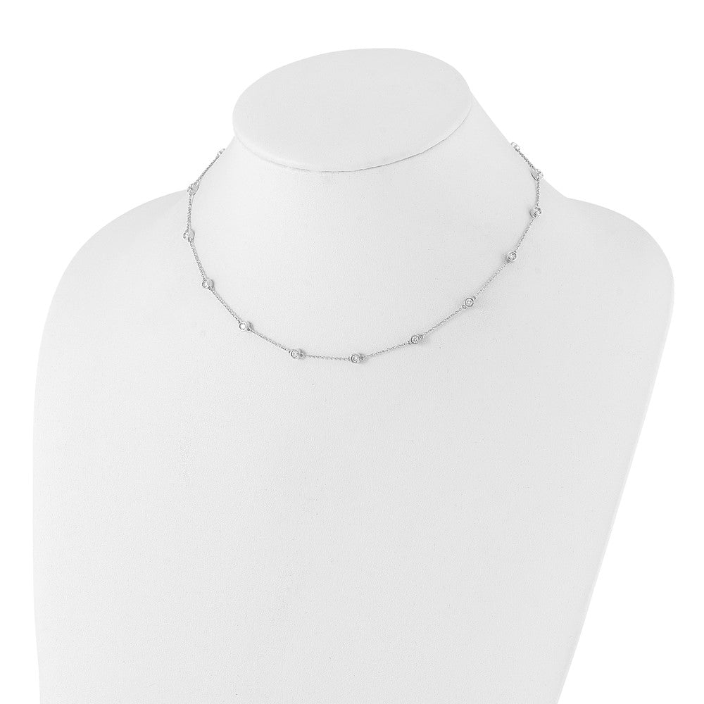 14K White Gold True Origin 1 Carat Lab Grown Diamond Vs+ F+ Sixteen Station 16 Inch Necklace
