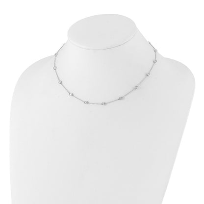14K White Gold True Origin 1 Carat Lab Grown Diamond Vs+ F+ Sixteen Station 16 Inch Necklace
