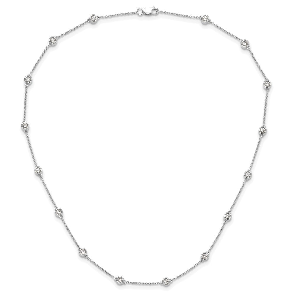 14K White Gold True Origin 1 Carat Lab Grown Diamond Vs+ F+ Sixteen Station 16 Inch Necklace