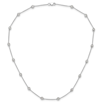 14K White Gold True Origin 1 Carat Lab Grown Diamond Vs+ F+ Sixteen Station 16 Inch Necklace
