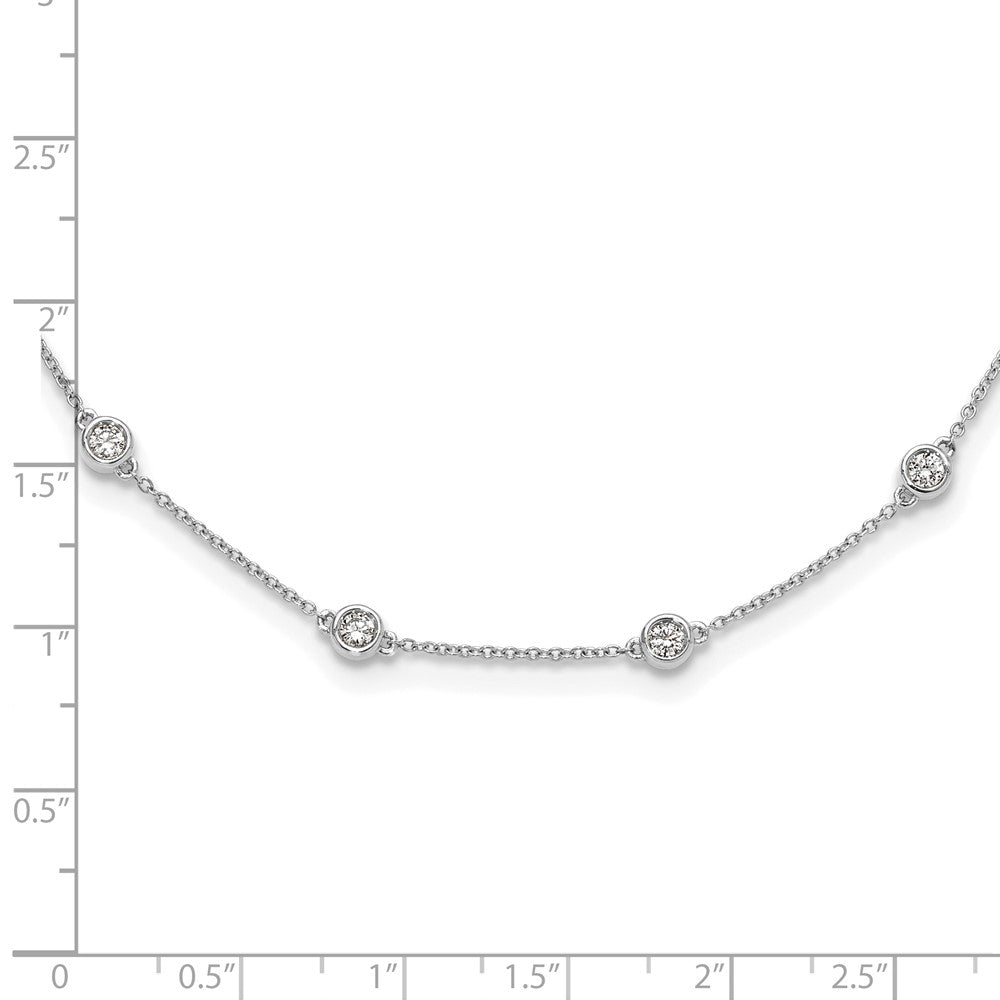 14K White Gold True Origin 1 Carat Lab Grown Diamond Vs+ F+ Sixteen Station 16 Inch Necklace