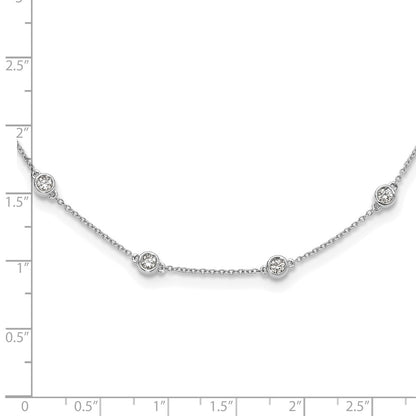 14K White Gold True Origin 1 Carat Lab Grown Diamond Vs+ F+ Sixteen Station 16 Inch Necklace