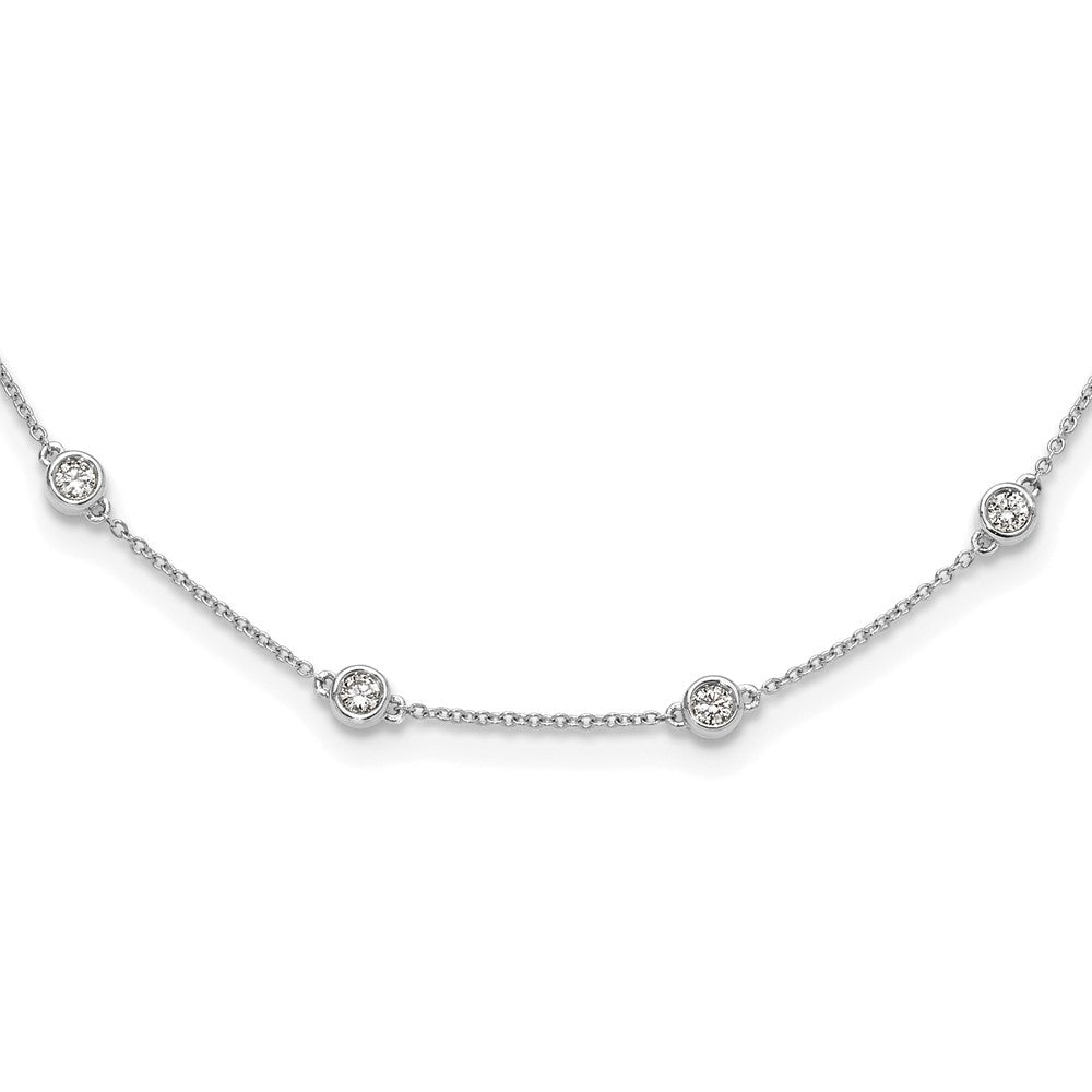 14K White Gold True Origin 1 Carat Lab Grown Diamond Vs+ F+ Sixteen Station 16 Inch Necklace