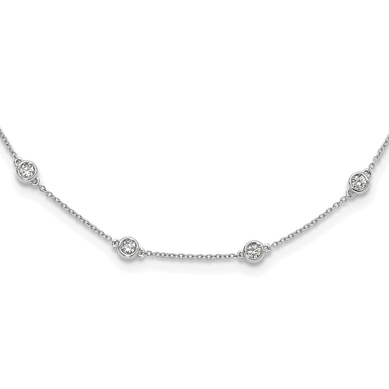 14K White Gold True Origin 1 Carat Lab Grown Diamond Vs+ F+ Sixteen Station 16 Inch Necklace