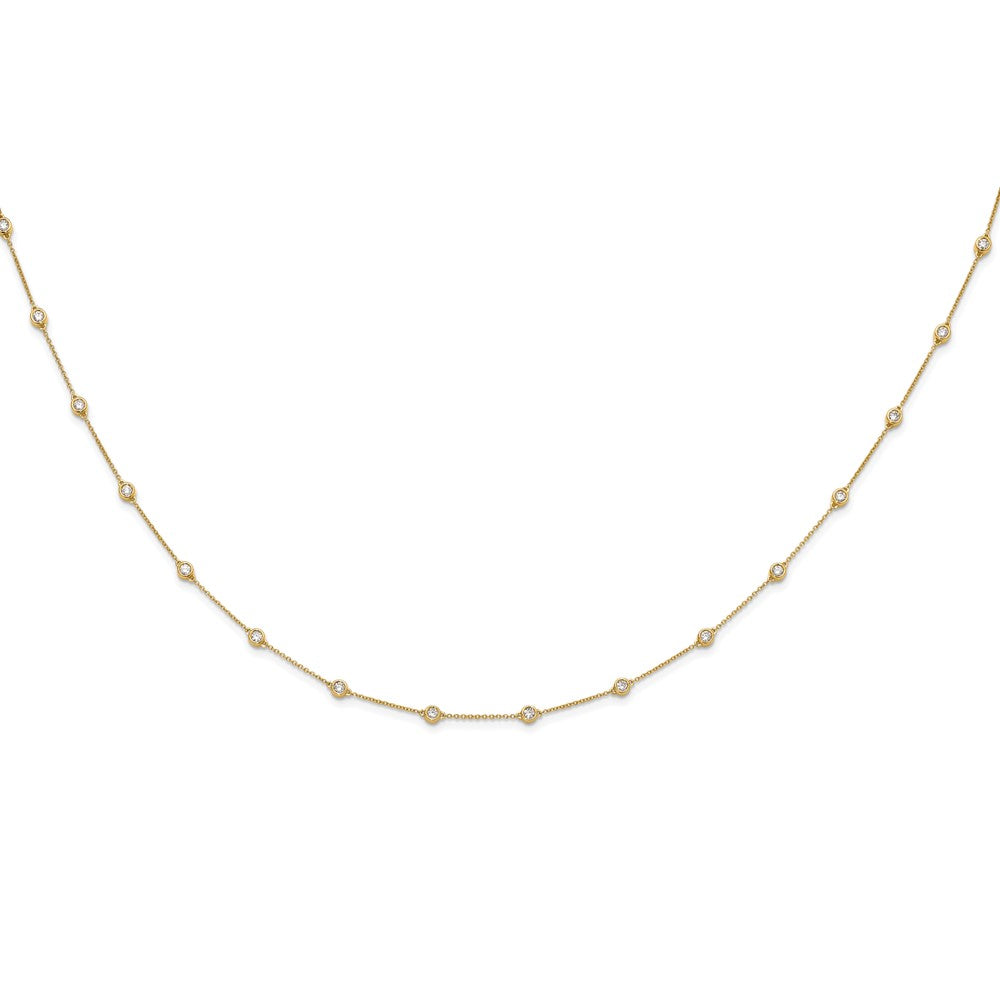 14K Yellow Gold True Origin 1 Carat Lab Grown Diamond Vs+ F+ Sixteen Station 16 Inch Necklace