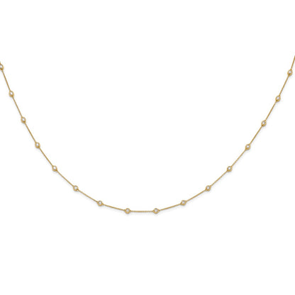 14K Yellow Gold True Origin 1 Carat Lab Grown Diamond Vs+ F+ Sixteen Station 16 Inch Necklace