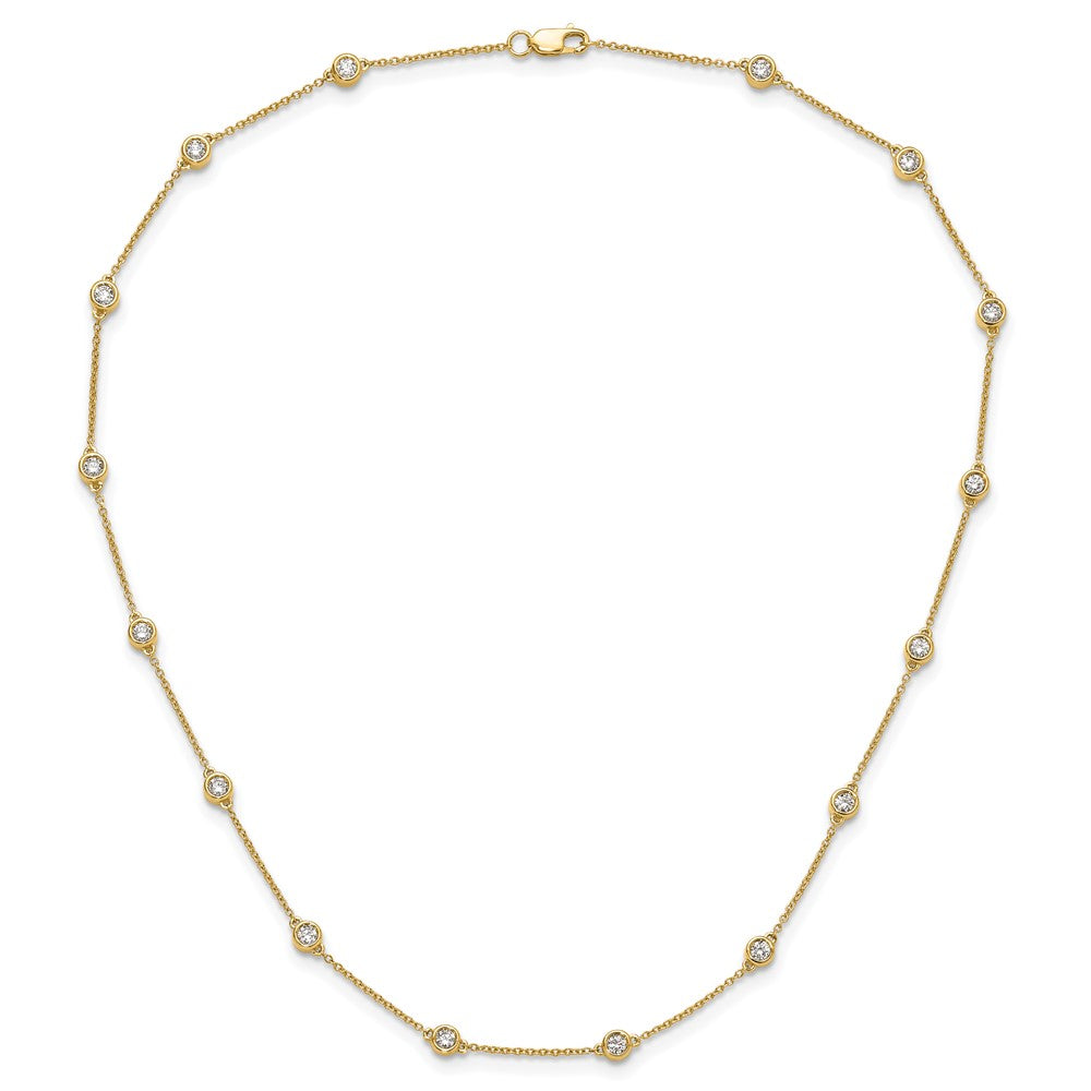 14K Yellow Gold True Origin 1 Carat Lab Grown Diamond Vs+ F+ Sixteen Station 16 Inch Necklace
