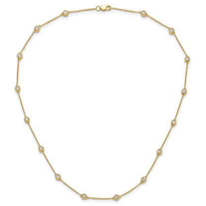 14K Yellow Gold True Origin 1 Carat Lab Grown Diamond Vs+ F+ Sixteen Station 16 Inch Necklace