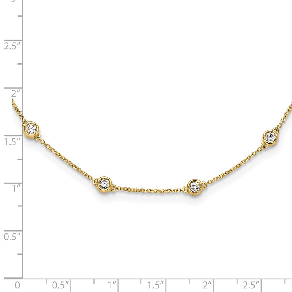 14K Yellow Gold True Origin 1 Carat Lab Grown Diamond Vs+ F+ Sixteen Station 16 Inch Necklace