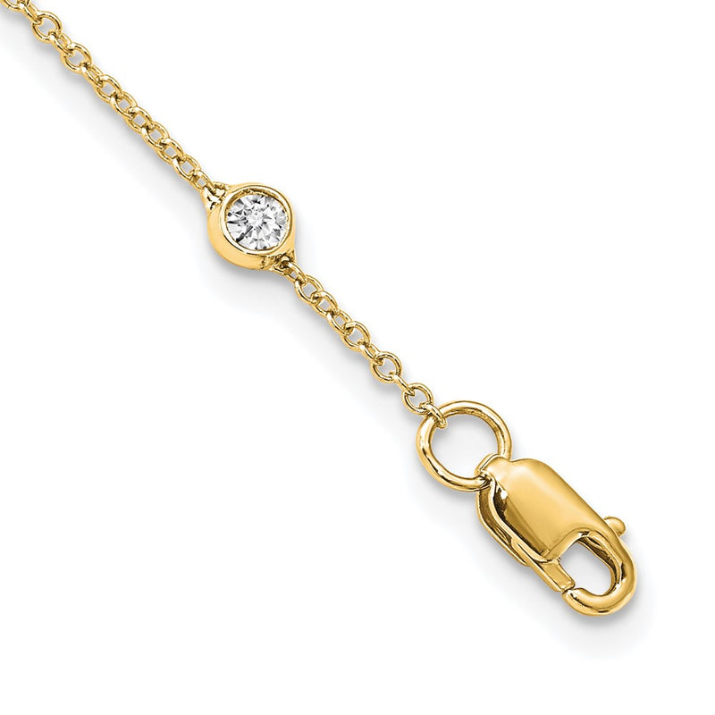 14K Yellow Gold True Origin 1 1/6 Carat Lab Grown Diamond Vs+ F+ Eighteen Station 18 Inch Necklace