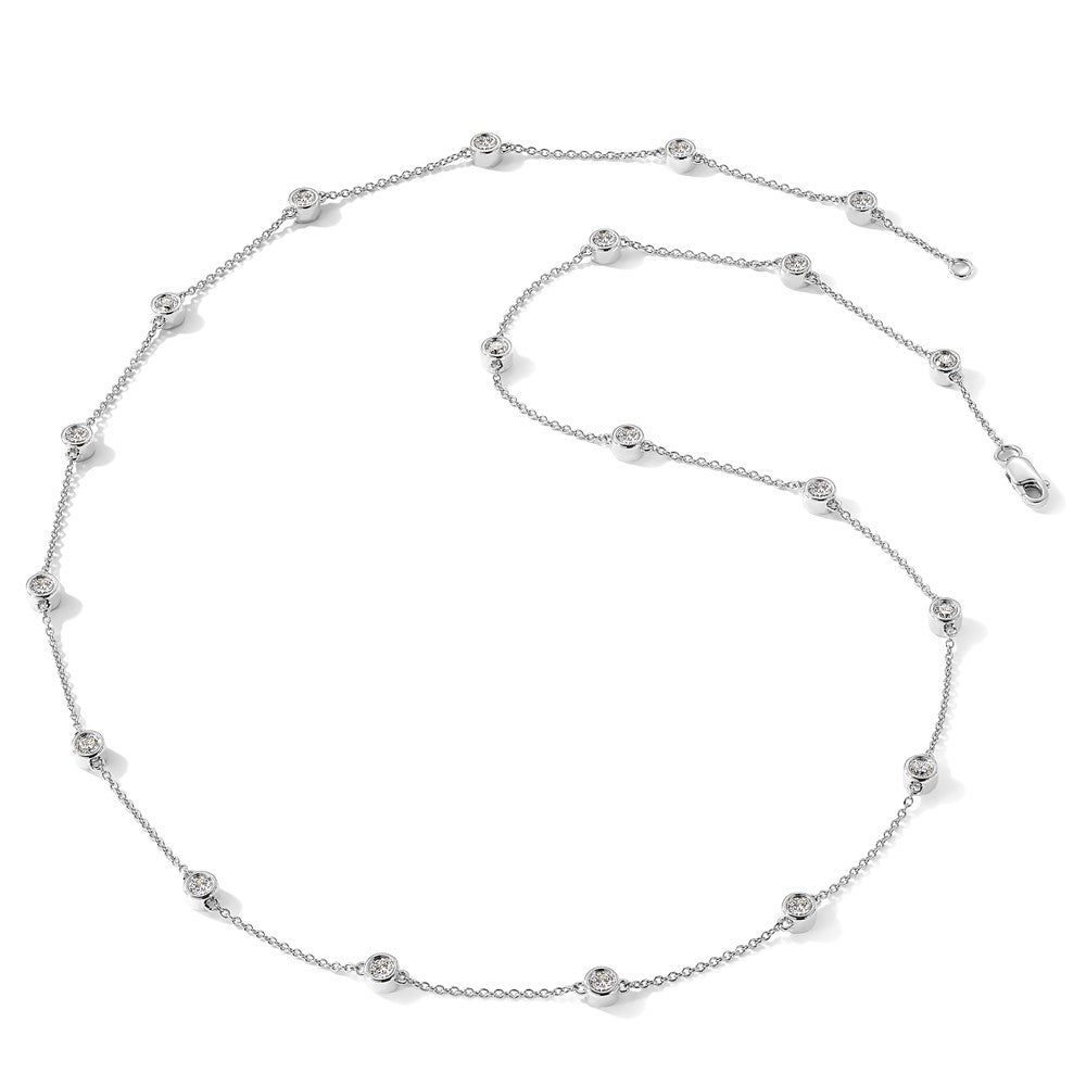 14K White Gold True Origin 1 1/3 Carat Lab Grown Diamond Vs+ F+ Twenty Station 20 Inch Necklace