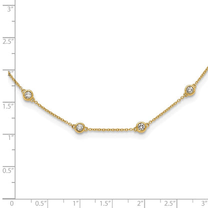 14K Yellow Gold True Origin 1 1/3 Carat Lab Grown Diamond Vs+ F+ Twenty Station 20 Inch Necklace