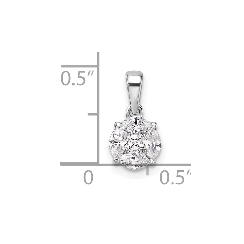 14k White Gold 1/2 Ct. Lab Grown Diamond VS/SI+ G+ Round and Marquise Pendant