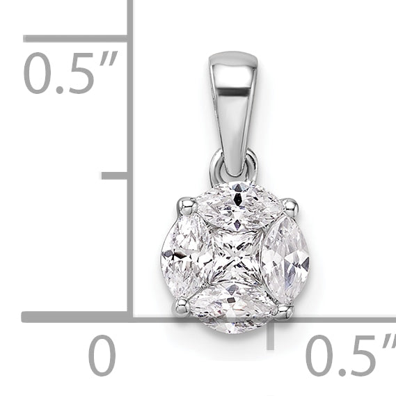 14k White Gold 1/2 Ct. Lab Grown Diamond VS/SI+ G+ Round and Marquise Pendant