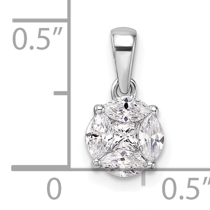 14k White Gold 1/2 Ct. Lab Grown Diamond VS/SI+ G+ Round and Marquise Pendant