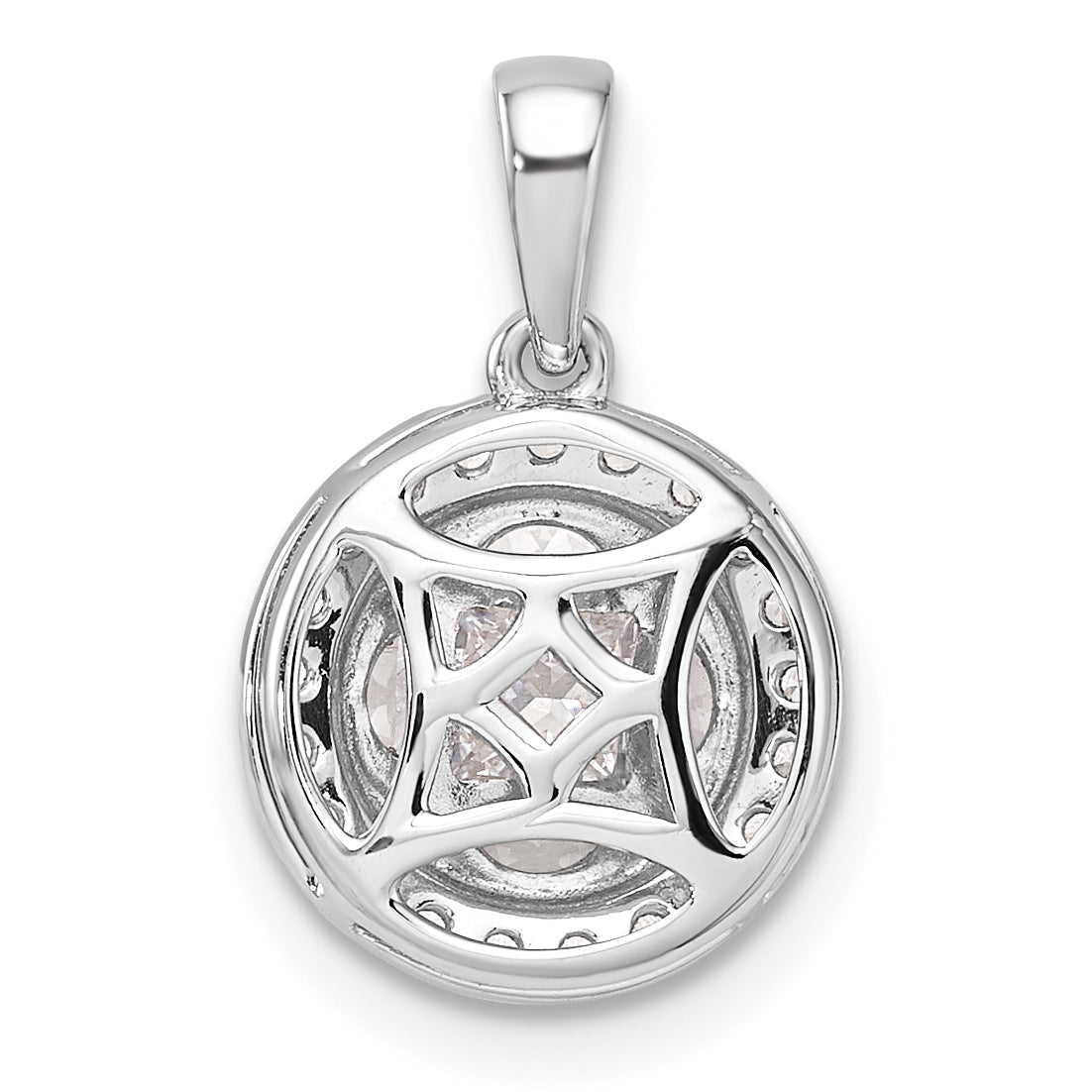14k White Gold 1 Ct. Lab Grown Diamond VS/SI+ G+ Round and Marquise Halo Pendant