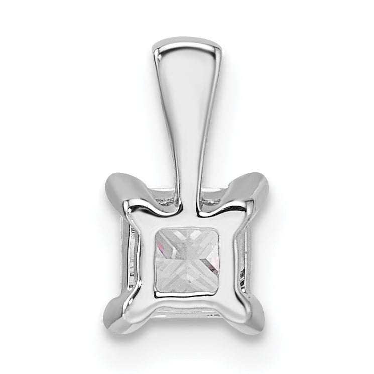 14k White Gold 1/2 Ct. Lab Grown Diamond VS/SI+ G+ 18 inch 4 Prong Pendant Necklace