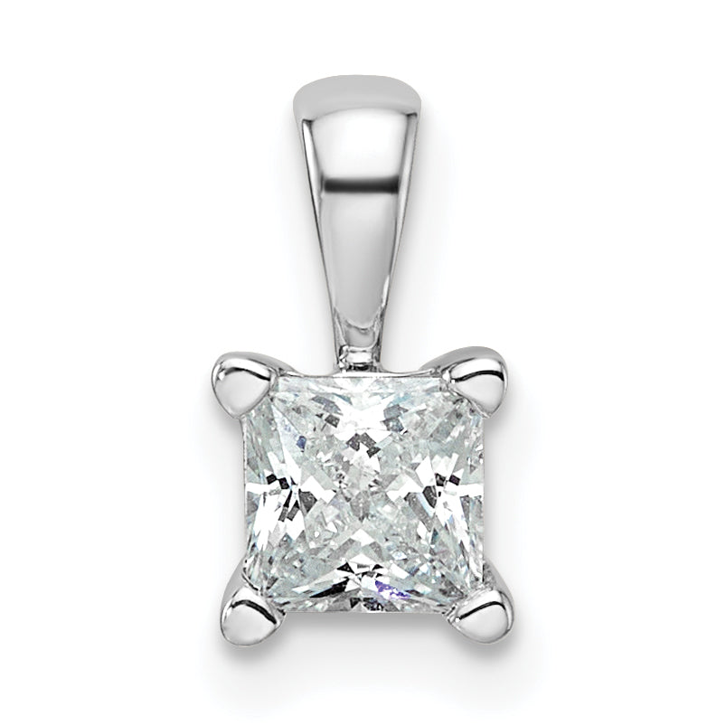 14k White Gold 1/2 Ct. Lab Grown Diamond VS/SI+ G+ 18 inch 4 Prong Pendant Necklace
