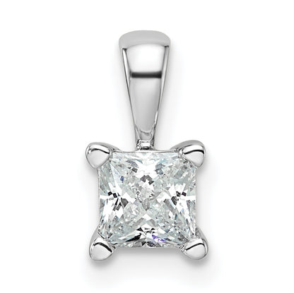 14k White Gold 1/2 Ct. Lab Grown Diamond VS/SI+ G+ 18 inch 4 Prong Pendant Necklace