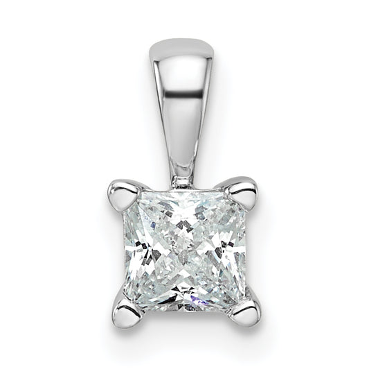 14k White Gold 1/2 Ct. Lab Grown Diamond VS/SI+ G+ 18 inch 4 Prong Pendant Necklace