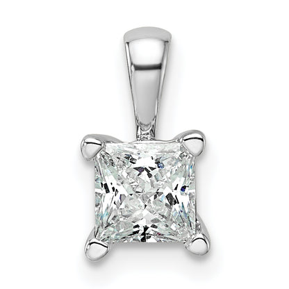 14k White Gold 3/4 Ct. Lab Grown Diamond VS/SI+ G+ 18 inch 4 Prong Pendant Necklace
