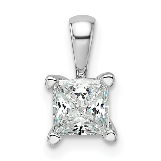 14k White Gold 3/4 Ct. Lab Grown Diamond VS/SI+ G+ 18 inch 4 Prong Pendant Necklace