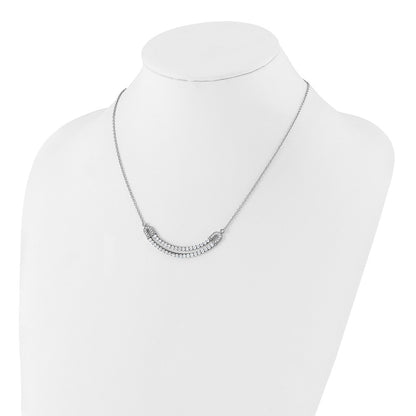 14K White Gold Lab Grown VS/SI+ G+ Diamond U Layered Stone Necklace