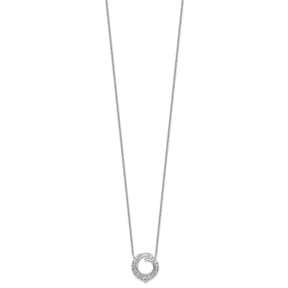 14k White Gold 1 Ct. Lab Grown Diamond VS/SI+ G+ Round 18 inch Necklace