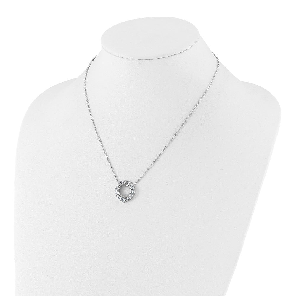 14k White Gold 1 Ct. Lab Grown Diamond VS/SI+ G+ Round 18 inch Necklace