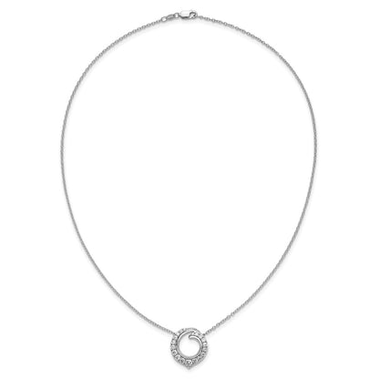 14k White Gold 1 Ct. Lab Grown Diamond VS/SI+ G+ Round 18 inch Necklace