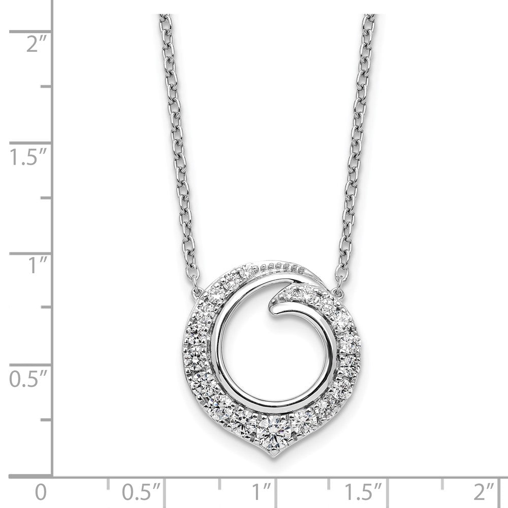 14k White Gold 1 Ct. Lab Grown Diamond VS/SI+ G+ Round 18 inch Necklace