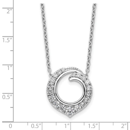 14k White Gold 1 Ct. Lab Grown Diamond VS/SI+ G+ Round 18 inch Necklace