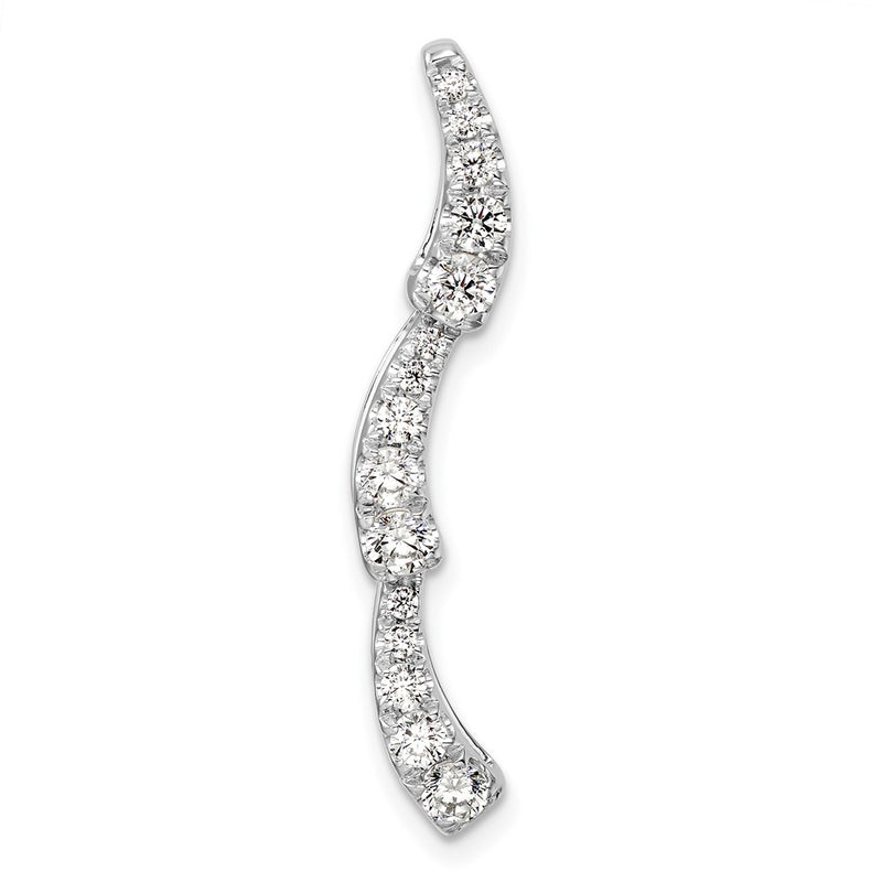 14k White Gold 5/8 Ct. Lab Grown Diamond VS/SI+ G+ Fancy Chain Slide Pendant