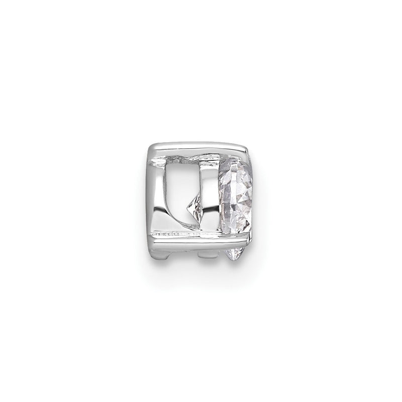 14k White Gold 3/8 Ct. Lab Grown Diamond VS/SI+ G+ Round Complete Three Prong Chain Slide Pendant