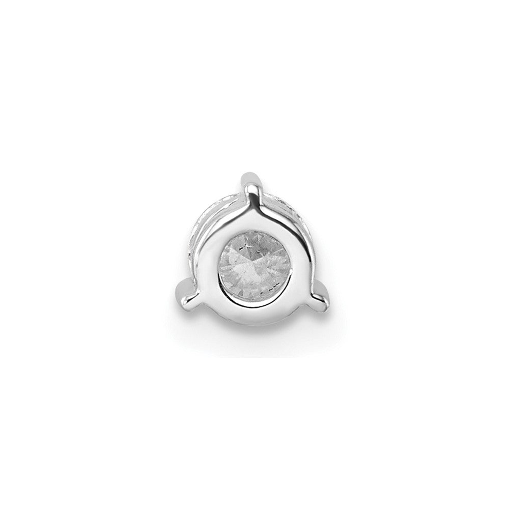 14k White Gold 3/8 Ct. Lab Grown Diamond VS/SI+ G+ Round Complete Three Prong Chain Slide Pendant