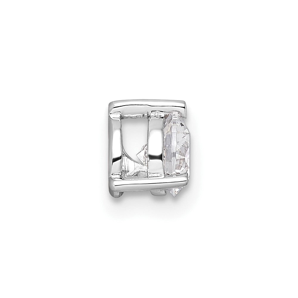 14k White Gold 1/2 Ct. Lab Grown Diamond VS/SI+ G+ Round Complete Three Prong Chain Slide Pendant