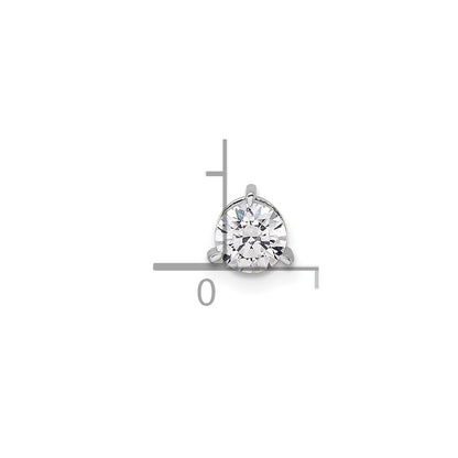14k White Gold 1/2 Ct. Lab Grown Diamond VS/SI+ G+ Round Complete Three Prong Chain Slide Pendant