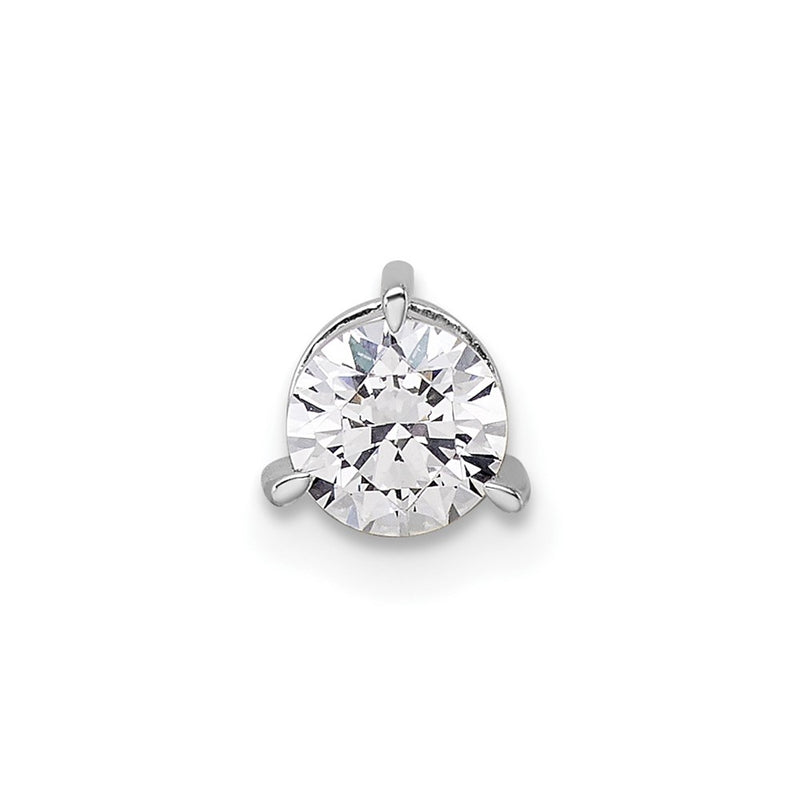 14k White Gold 1/2 Ct. Lab Grown Diamond VS/SI+ G+ Round Complete Three Prong Chain Slide Pendant