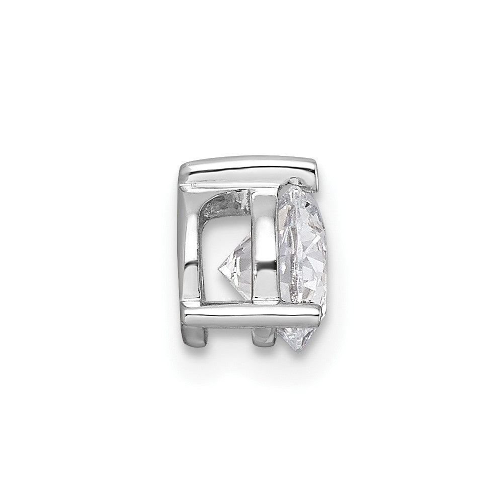 14k White Gold 3/4 Ct. Lab Grown Diamond VS/SI+ G+ Round Complete Three Prong Chain Slide Pendant