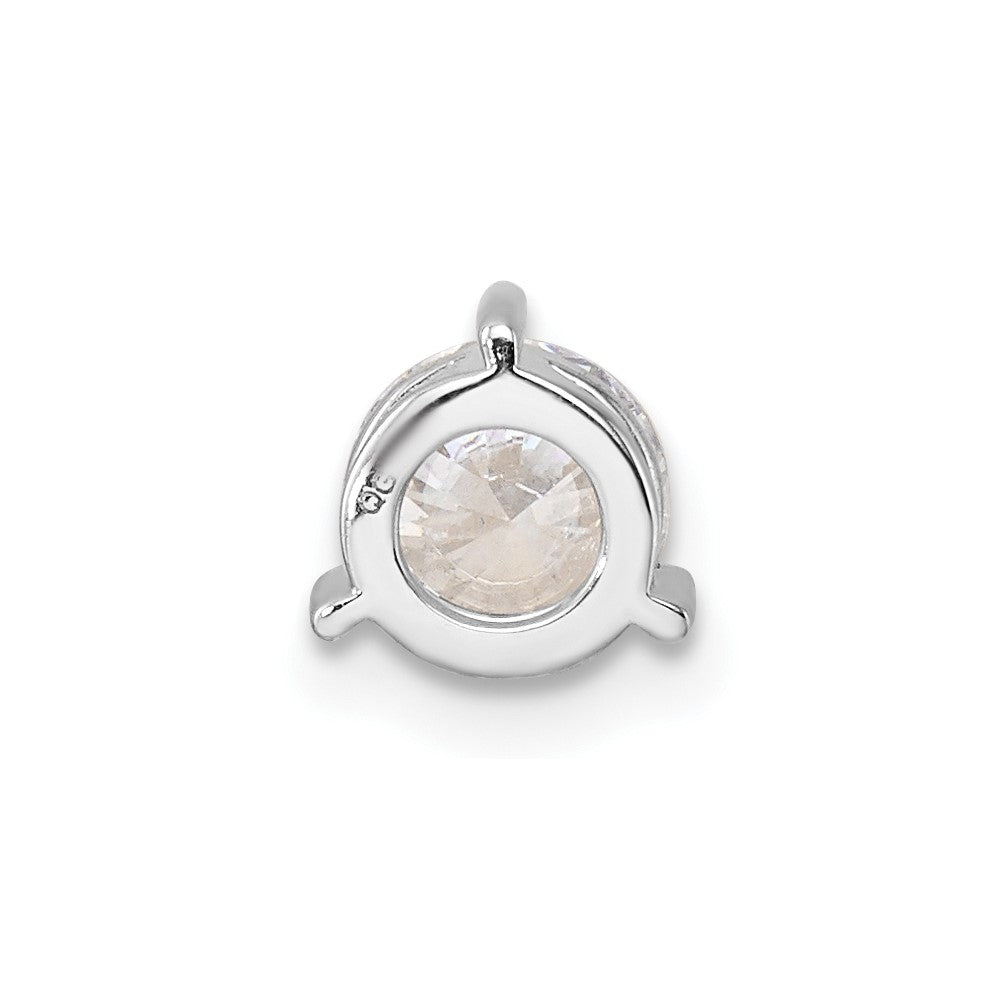 14k White Gold 3/4 Ct. Lab Grown Diamond VS/SI+ G+ Round Complete Three Prong Chain Slide Pendant