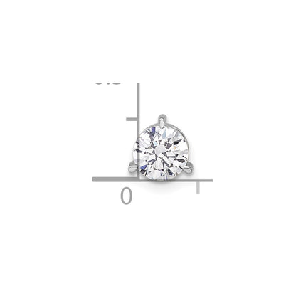 14k White Gold 3/4 Ct. Lab Grown Diamond VS/SI+ G+ Round Complete Three Prong Chain Slide Pendant