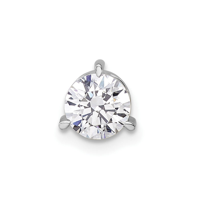 14k White Gold 3/4 Ct. Lab Grown Diamond VS/SI+ G+ Round Complete Three Prong Chain Slide Pendant